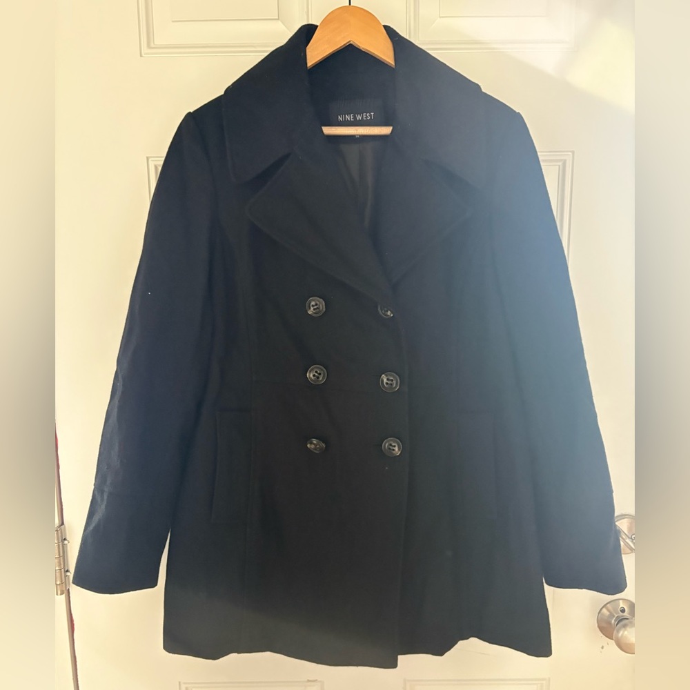 Nine West Women's Black Wool Peacoat